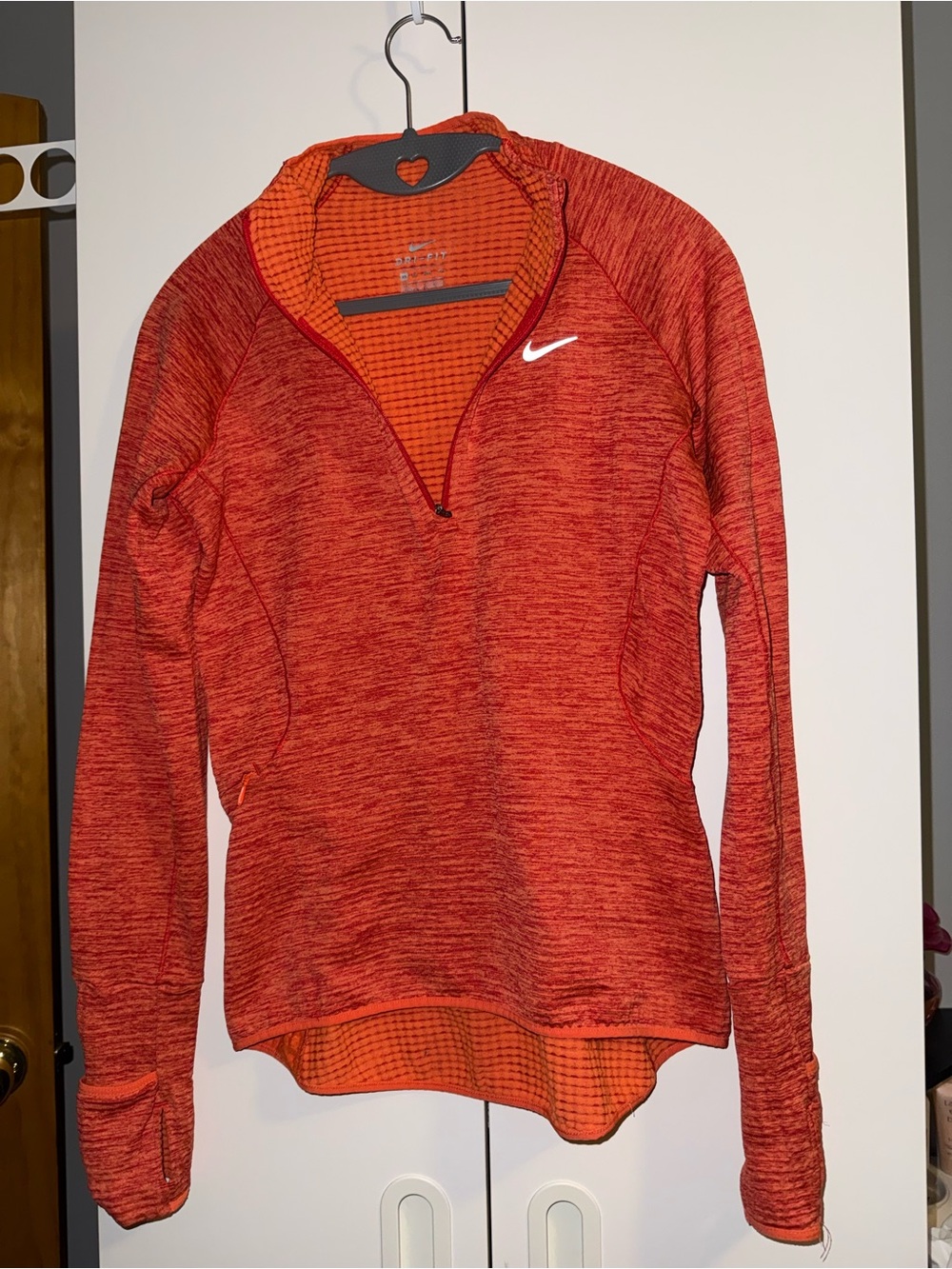 Nike Women's Dri-Fit Orange Half-Zip Performance Pullover